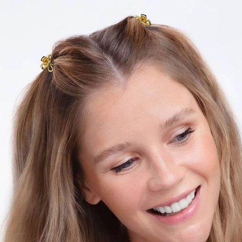 YISSION Hair Accessories: 12PCS Cute Mini Gold Metal Flower Clips for Thin and Thick Hair - Barrettes and Claws for Women and Girls