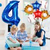 Baseball Balloons 4th Birthday Decorations for Boys, Baseball Party Decorations Baseball Sports Theme Party Supplies, 40 inch Foil Number Balloons Number 4 Balloon Blue Red White Sports Balloon Kits