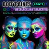 Go Ho Neon Blue Body Paint Washable(2.37oz,70ml),under UV Blacklight Neon Face Paint,Water Based Neon Fluorescent Blue Face Paint for Adults Children SFX Cosplay Costumes Festivals Halloween Makeup