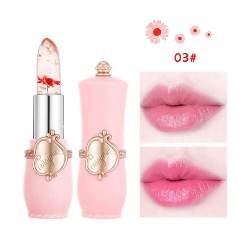 Seazoon Moisturizer Long-lasting Jelly Flower Lipstick Makeup Magic Color Changing Lipstick Lazy Lipstick Waterproof Crystal Lip Gloss Clear Lipstick #3