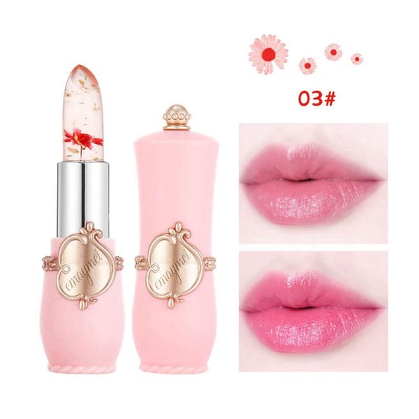 Seazoon Moisturizer Long-lasting Jelly Flower Lipstick Makeup Magic Color Changing Lipstick Lazy Lipstick Waterproof Crystal Lip Gloss Clear Lipstick #3