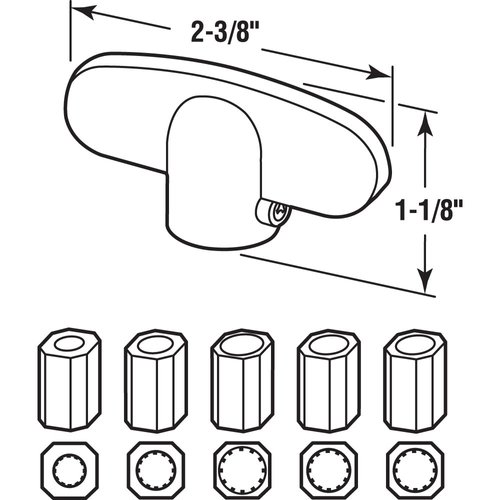 Prime-Line H 3893 Universal, Bronze Tee-Crank Casement Window Handle (2 Pack)