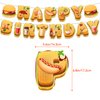 Fast Food Party Decorations French Fries Pizza Hamburger Fried Chicken Hot Dog Party Supplies Includes Birthday Banner Cake Cupcake Toppers Spirals Balloons for Fast Food Birthday Decorations