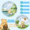 177pcs Blue Winnie Bear Baby Shower Pooh Party Supplies Decorations Oh Baby Plates and Napkins Tableware Set for Boys Girls Newborn Kids Cups Tablecloth Banner Birthday Decorations for 25 Guests