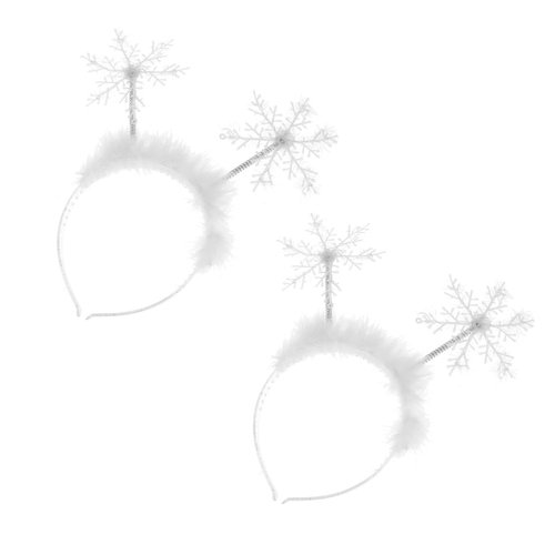 Healvian 2 pcs Christmas Headband,Christmas Snowflake Hair Hoop,Christmas Headbands,Xmas Snowflake Hairbands,Snowflakes Hair Band,Snowflake Hair Band for Birthday Christmas Party Winter Wedding Decor