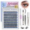 Spa By Ann DIY Lash Extension Kit | Clump-Free Silk Lash Clusters Kit | 280 PCS Individual Lashes Clusters | Cluster Eyelash Extensions Kit with Lash Bond, Seal, Remover & Tweezers | 9-16MIX 30D 40D