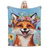 Fox Blanket Soft Cozy Cute Fox Plush Throw Blanket Warm Wildlife Animal Flannel Fleece Bedding Stuff Decor Blanket Gifts for Lover Teens Kids Girls Boys Women Adults Bed Travel 40"x50"