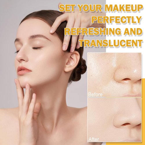 Mineral Sunscreen Setting Powder, Translucent Oil Natural Matte Concealer Brush Powder,Lasting Breathable Lightweight Powder for Face&Hair,All Skinp (#1 Translucent)