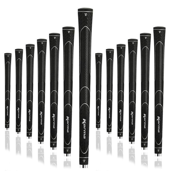 Karma Super Lite 13 Piece Golf Grip Set, Black Oversize +3/32” Ultra Light Weight Rubber Replacement Golf Grips, Increase Swingweight and Head Feel, Reduce Overall Weight to Swing the Golf Club Faster