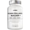 Amen Plant-Based Vegan Collagen Builder Supplement - Organic Whole Foods, Lutein, Vitamin C, Biotin, Lysine, Proline Collagen Boosters - Organic Cranberry, Lemon, Strawberry - Once A Day - 30 Capsules