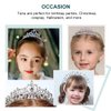 Kilshye Princess Crown Hair Comb Silver Girls Tiara Combs Rhinestone Prom Tiaras and Crowns Hairpiece for Kids (Silver)