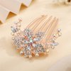 Aimimier Flower Crystal French Hair Comb Luxury Rhinestone Gem Side Combs Long Teeth Hair Pins Wedding Hair Accessories for Women Girls(Clear)