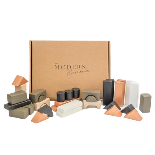 Wooden Building Blocks for Toddlers - Kids Stacking Blocks | 46 Pieces Wooden Blocks | Assorted Shapes Toddler Blocks | Toddler Building Blocks | Wood Blocks for Kids | Wooden blocks for toddlers 1-3