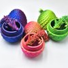MEIEST 3 PCS Mini 3D Printed Dragon in Egg,Full Articulated Crystal Dragon,Flexible Joints Home Decor Executive Desk Toys, Creative Gifts