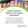 NaturesPlus Animal Parade Omega 3/6/9 Junior, Lemon Flavor - 90 Softgels - Promotes Children’s Immune, Skin, Eye & Nervous System Health - Non-GMO, Gluten Free - 45 Servings
