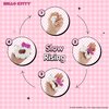 Hamee Hello Kitty Cute Mochi Donut SquiSHU Squishy Toys - Slow Rising Squishy Toy Keychain for Party Favors, Stress Ball, Birthday Gifts, Kawaii Squishy for Kids, Girls, Boys, Adults - White