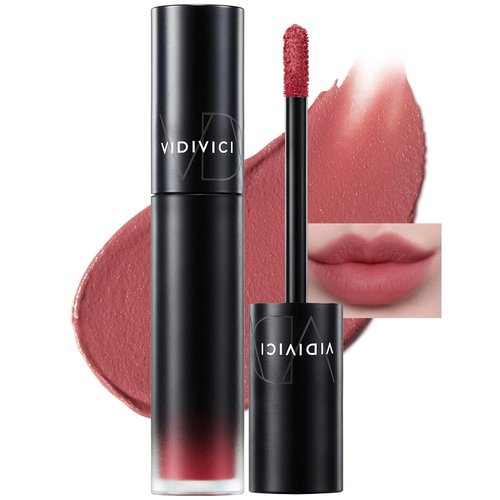 VIDIVICI Millennial Velvet Lip Tint - Thin, Comfortable & Long-Lasting Wear with Matte Finish - Seamless, Rich and Vibrant Shades - Moisture-Filled & Lightweight Texture. 0.15 fl.oz. (03 ROSY MUSE)