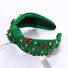 ARATLENCH Christmas Headband Rhinestone Crystal Jeweled Knotted Heabdand for Women Girls Xmas Festive Wide Top Knot Hairband Hair Accessories Christmas Holiday Party Favors Gifts