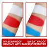 MEICOLY Red White Blue Face Body Paint Set,Halloween SFX Cosplay Clown Face Paint with Painting Brushes and Sponges,Patriotic Independence Day 4th of July Pride Face Paint,USA Flag Face Painting