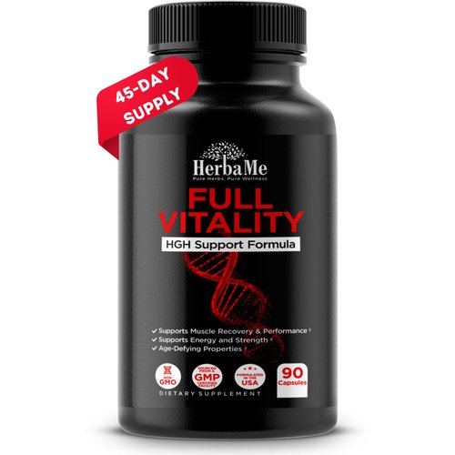 HerbaMe HGH Supplements for Men and Women, 90 Capsules - Naturally Supports Human Growth Hormone, Muscle Building, Muscle Growth Formula, Post Workout Recovery Amino Acid Blend with Colostrum Pills