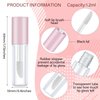 Patelai 100 Pieces 1.2 ml Clear Mini Lip Gloss Tube Refillable Empty Lip Balm Gloss Containers for DIY Makeup, Pink