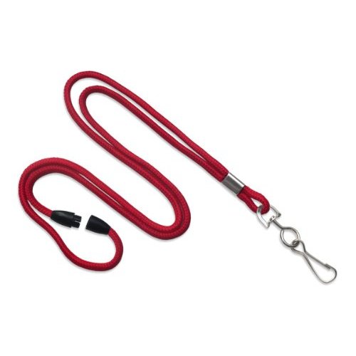 BRADY PEOPLE ID, LANYARD STANDARD, RED RND STYLE 8 BA LAN W/NPS CRIMP & SWIVEL HOOK. MOQ 100, PRICED PER PACK