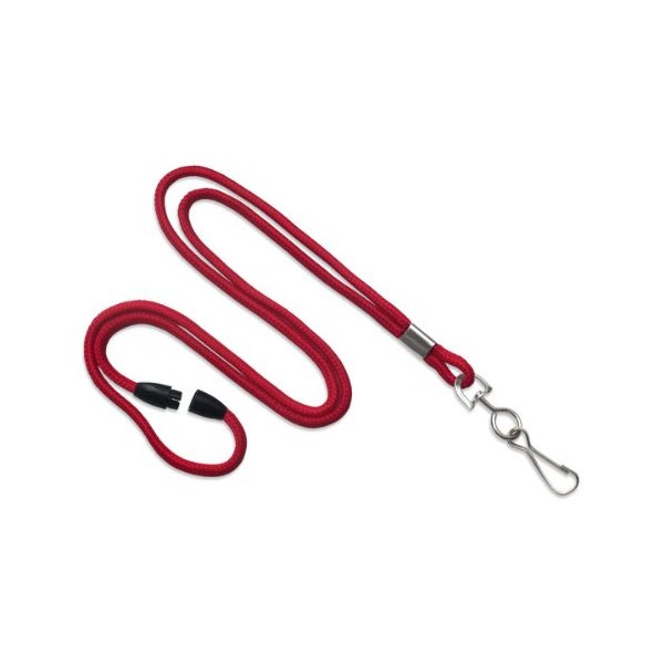 BRADY PEOPLE ID, LANYARD STANDARD, RED RND STYLE 8 BA LAN W/NPS CRIMP & SWIVEL HOOK. MOQ 100, PRICED PER PACK