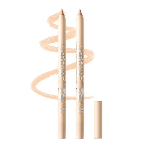 AIUEO Nude Eyeliner 2PCS Gel Eyeliner Pencil Long-lasting Waterproof Eyeliner Smooth Eye Liner Pencils Eye Makeup,delineador de ojos contra el agua -03 Nude