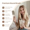 AIMIKE Round Brush, 1.3 Inch Barrel, Nano Thermal Ceramic & Ionic Tech, Boar Bristles, for Blow Drying, Styling, Curling and Shine, Gold + 4 Clips