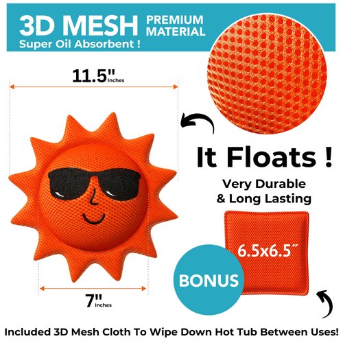 BubbyShine, Hot Tub Scum Absorber for Spa Hot Tub Cleaner - Hot Tub Accessories for Adults, Hot Tub Scum Sponge for Hot Tub Oil Absorbing Sponge for Hot Tub, Hot Tub Sponge Scum Remover, 2 Pack