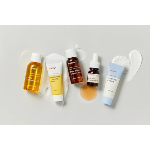 ma:nyo Best Sellers Kit | Travel size Trial & Gift Set | Pure Cleansing Oil, Pure Cleansing Foam, Bifida Biome Ampoule, Bifida Biome Toner, Panthetoin Cream | Korean Skin Care, Skin Repair Solution