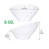 Plasticpro Disposable Angled Plastic Bowls Round Small Serving Bowl, Elegant for Party's, Snack, or Salad Bowl, White, Pack of 8