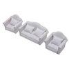 Fateanuki 1 12 Scale Doll House Furnitures 3pc Sofa Miniature Dollhouse Toy Parlor Bedroom Decoration Accessories