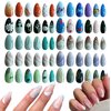 LoveOurHome 240pc Almond Press on Nails Flower Swirl Butterfly 10 Designs Medium Pointed Acrylic French Tips Full Cover Gel Fake Nails Reusable Artificial Fingernails for Women Girls Kids