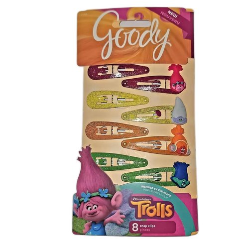 Goody girls clip barrettes Trolls pack of 8