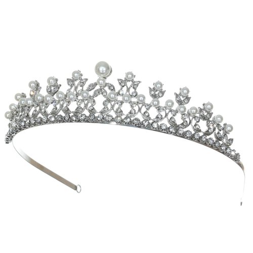 Bridal Floral Rhinestone Crystal Pearl Prom Wedding Tiara Crown T906