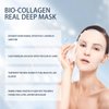 Deep Collagen Face Mask, Skinqueen Bio-Collagen Overnight Mask, Facial Anti Wrinkle Lifting sheet masks, Hydrating Korean Collagen Real Mask for elasticity, firming