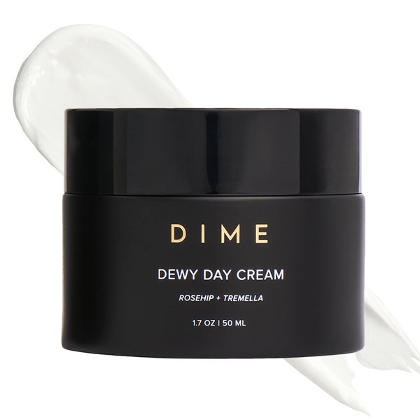 DIME Beauty Dewy Day Cream, Morning Face Moisturizer with Rosehip Oil and Snow Mushroom, 1.7 oz / 50 ml