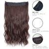 ASKUANG Halo Hair Extensions for Women Wavy Curly Hair Extensions Invisible Wire Adjustable Size Removable Secure Clip in Extensions (Dark Brown)