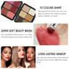 LSxia 12 Colors Cream [Blush+Contour+Concealer] Makeup Palette for Cheeks - Multi-functional Makeup Palette with Brush, Natural Matte Long Wearing, Waterproof Blendable Face Makeup Palette (#02)