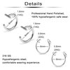 Ftovosyo Fake Lip Rings T Shaped Stainless Steel Gothic Clip on Non Piercing Nose Ring Double Cartilage Helix Earrings Ear Cuff for Women Men