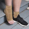 TechWare Pro Ankle Brace Compression Sleeve - Relieves Achilles Tendonitis, Joint Pain. Plantar Fasciitis Foot Sock with Arch Support Reduces Swelling & Heel Spur Pain. (Beige, S/M)