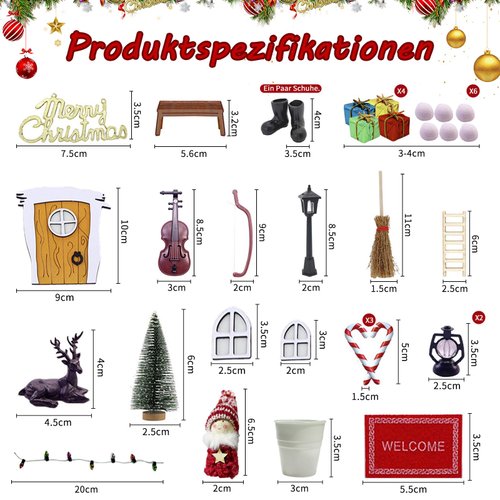 EJJUOO 33pcs Christmas Dollhouse Decorations Dollhouse Christmas Decor Cchristmas Dollhouse Accessories Miniature Dollhouse Christmas Decorations for DIY Crafts Home Table Decor