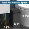LALASTAR Automatic Trash Can, Small Bathroom Trash Can with Lid, Slim Touchless Garbage Can, Narrow Motion Sensor Trashcan, Smart Plastic Trash Bin for Bathroom, Bedroom, Kitchen, Black, 2.5 Gallon