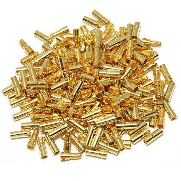 20 Pairs ShareGoo 3.5mm Male & Female Gold Banana Plug Bullet Connector Plug for RC Battery ESC Motor +1 Lipo Battery Strap