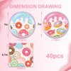 40pcs Doughnut Party Supplies，Doughnut theme Paper Plates Napkins Summer Doughnut Party Birthday Decorations Favors for Kids Serves 20