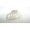 Generic Medium clear frosted white spotted Iridescent hair claw clip