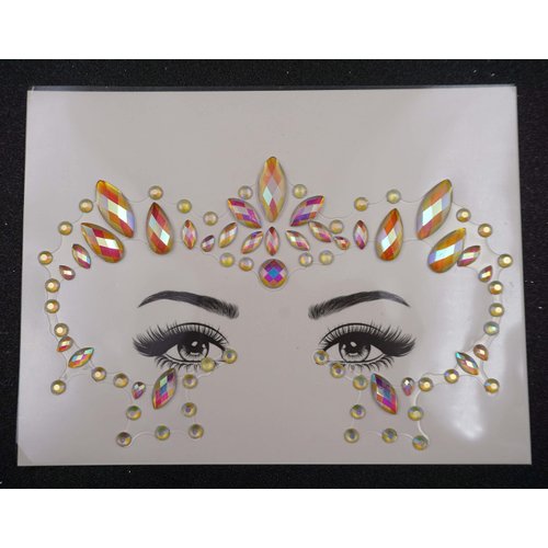 glow in the dark face gems stick on face jewels festival rave outfit mermaid rhinestone diamond pastie fluorescent body glitter jewels halloween face makeup (tp319 around eyes)