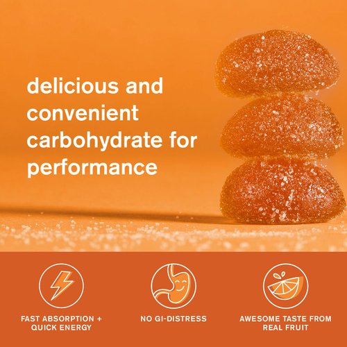 Skratch Labs Energy Chews | Energy Gummies for Running, Cycling, and Sports Preformance | Energy Gel Alternative | Orange (10 Pack) | Gluten Free, Vegan