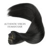 SILIERFUN Clip in Hair Extensions Real Human Hair,Human Hair Clip in Extensions Straight Human Hair Clip ins Double Weft Hair Extensions Clip ins 8pcs 120g (16 inches #1 Jet Black)